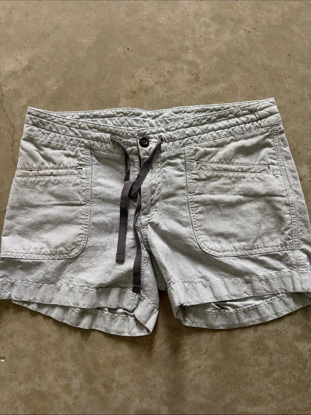 The North Face Light Gray Pinstripe Women's Drawstring Shorts